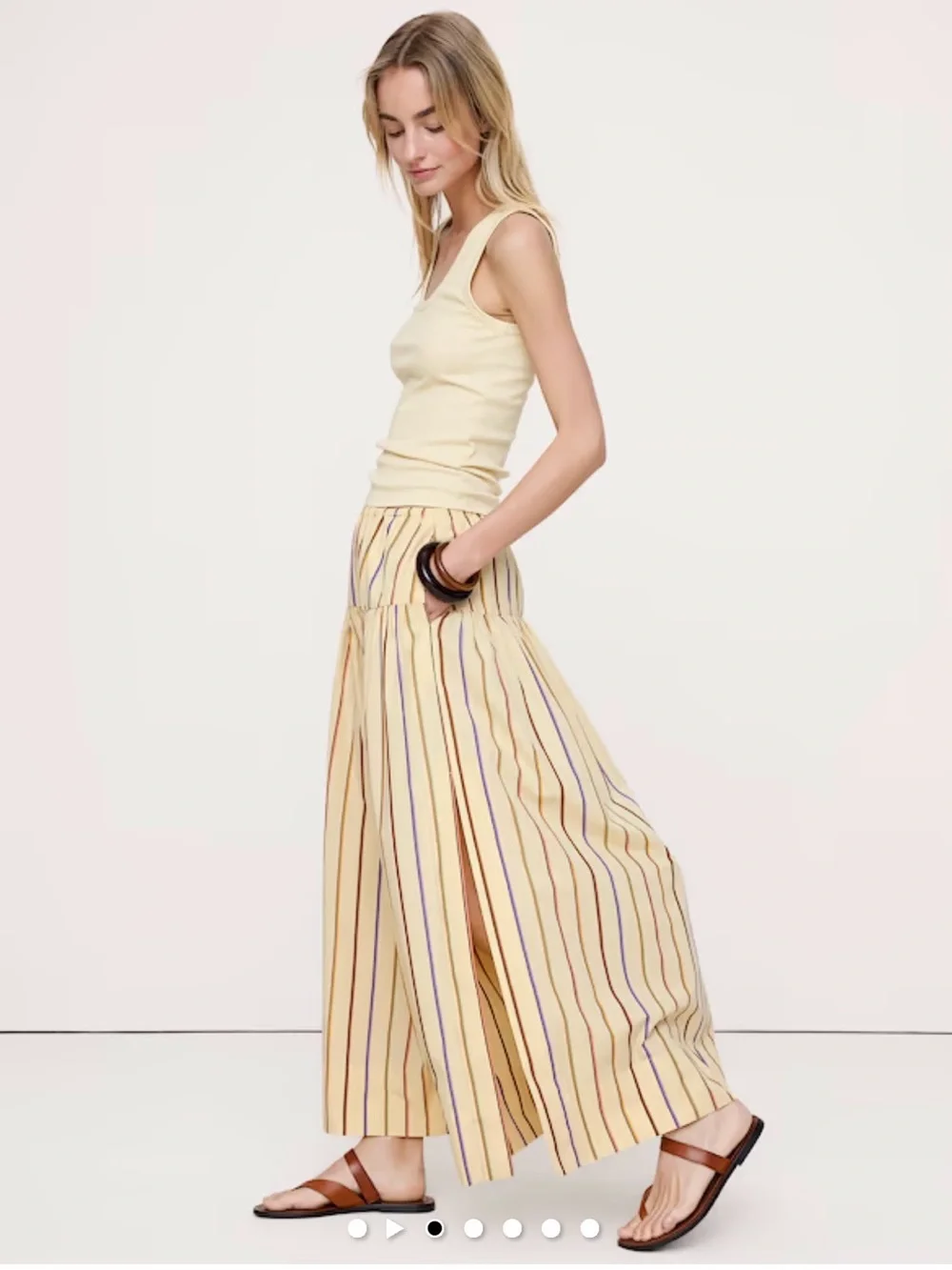 TIERED COTTON POPLIN MAXI SKIRT - Picture 2 of 3